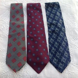 GIORGIO ARMANI Cravatte Vintage 1980s Collection Lot of Three (3) Neck T…